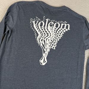 VOLCOM Graphic T Shirt Mens L Gray Graphic Skate Surf Streetwear Logo Y2K Style